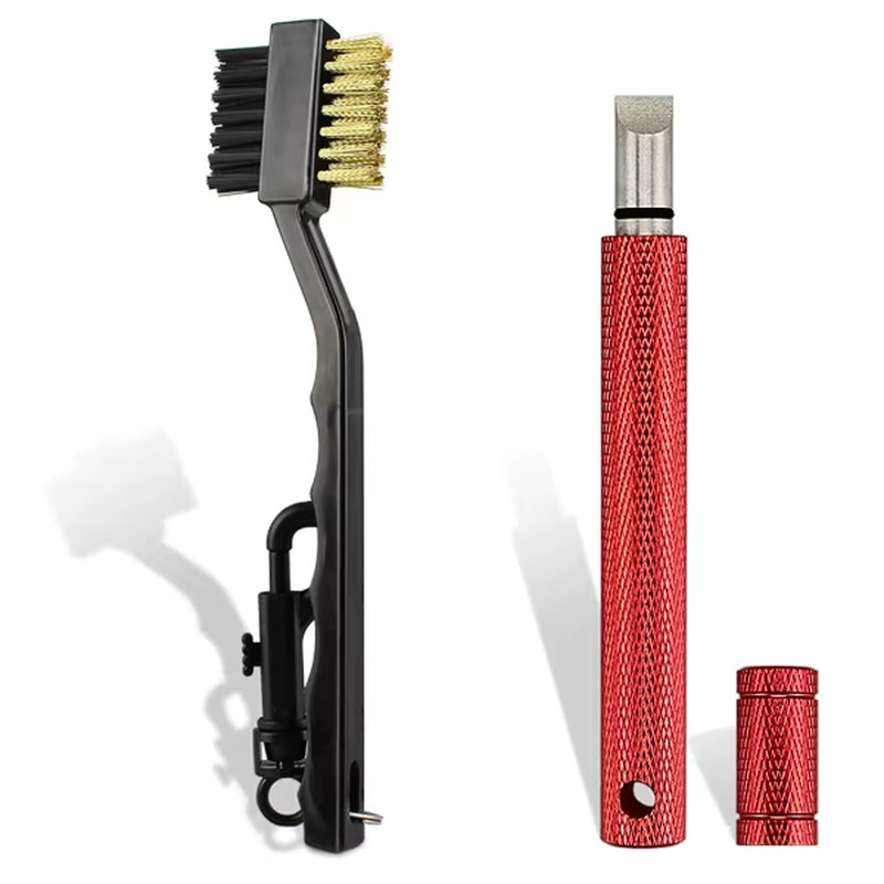 Golf Club Brush and Sharpener Set - 2-Piece Grooving Tool and Cleaner Kit for Putter and Wedge Accessories