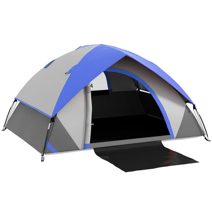Camping Tent for 2 Person with Sewn-In Groundsheet, 3000Mm Waterproof