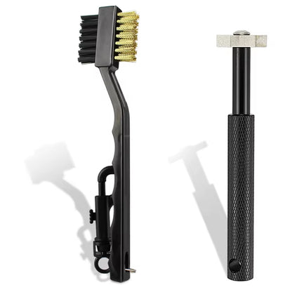 Golf Club Brush and Sharpener Set - 2-Piece Grooving Tool and Cleaner Kit for Putter and Wedge Accessories