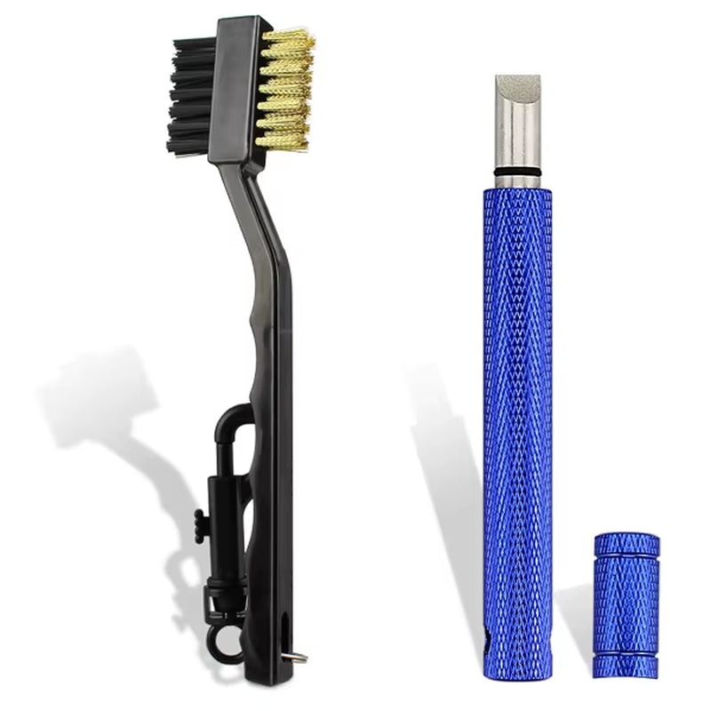 Golf Club Brush and Sharpener Set - 2-Piece Grooving Tool and Cleaner Kit for Putter and Wedge Accessories