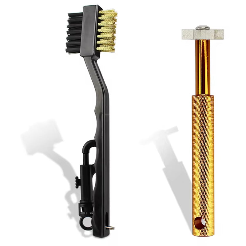 Golf Club Brush and Sharpener Set - 2-Piece Grooving Tool and Cleaner Kit for Putter and Wedge Accessories