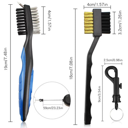 Golf Club Brush and Sharpener Set - 2-Piece Grooving Tool and Cleaner Kit for Putter and Wedge Accessories