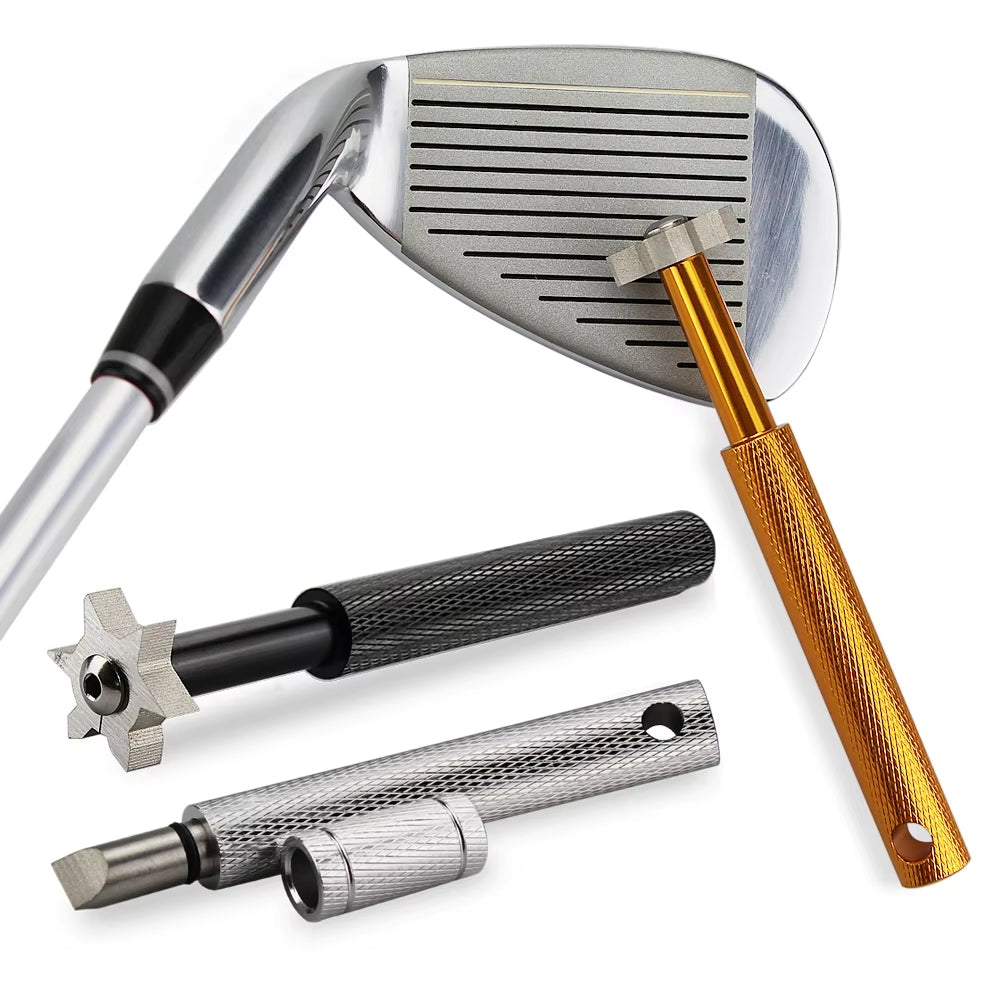 Golf Club Brush and Sharpener Set - 2-Piece Grooving Tool and Cleaner Kit for Putter and Wedge Accessories