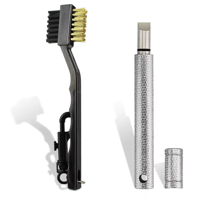 Golf Club Brush and Sharpener Set - 2-Piece Grooving Tool and Cleaner Kit for Putter and Wedge Accessories