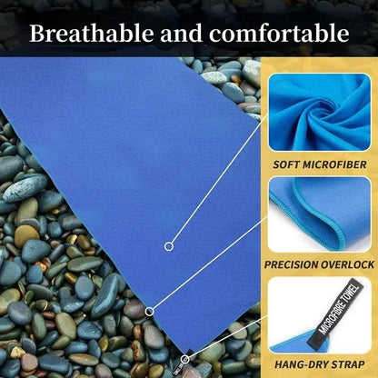 Ultra-Light Quick-Drying Sports Towel - 40x80 cm - Perfect for Swimming, Gym, Fitness, Camping, Running, and Beach Adventures - Choose from Blue, Grey, Green, or Orange!