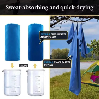 Ultra-Light Quick-Drying Sports Towel - 40x80 cm - Perfect for Swimming, Gym, Fitness, Camping, Running, and Beach Adventures - Choose from Blue, Grey, Green, or Orange!