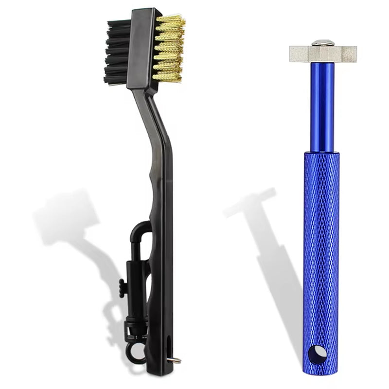 Golf Club Brush and Sharpener Set - 2-Piece Grooving Tool and Cleaner Kit for Putter and Wedge Accessories